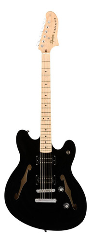 Guitarra Eléctrica Squier By Fender Affinity Series Starcaster De Arce Laminado Black Poliuretano Brillante Con Diapasón De Arce