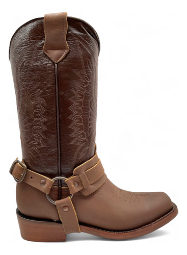 Bota Rodeo Mujer Piel Genuina De Calidad Cafe Mate Vaqueras