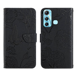 Capa De Couro Ht03 Butterfly Para Infinix Hot 11