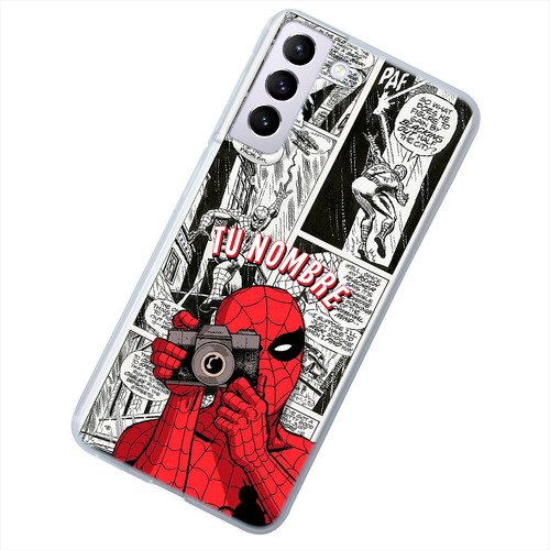 Funda Para Galaxy Spiderman Fotógrafo Personalizada Nombre