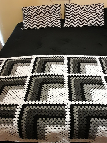 Pie De Cama, Manta Sillón Crochet 2,30 X 1 00 Mts.