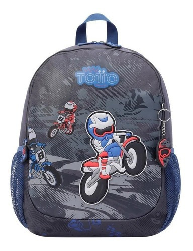 Morral Totto Kross Bolso Infantil Estampado Moto T.s Jardín