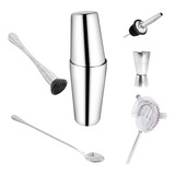 Set Barman Cocteleria Kit Profesional Boston 6pzs Acero Inox