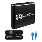 Capturadora Video Hdmi 4k 1080p Usb 3.0 Loop Bucle + Mic In