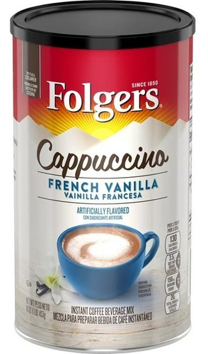 Folgers Cappuccino Sabor French Vainilla 453g Americano