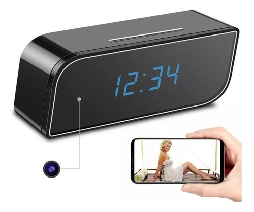 Camara Tipo Reloj De Mesa Hd 1080p Wifi Sensor Movimiento