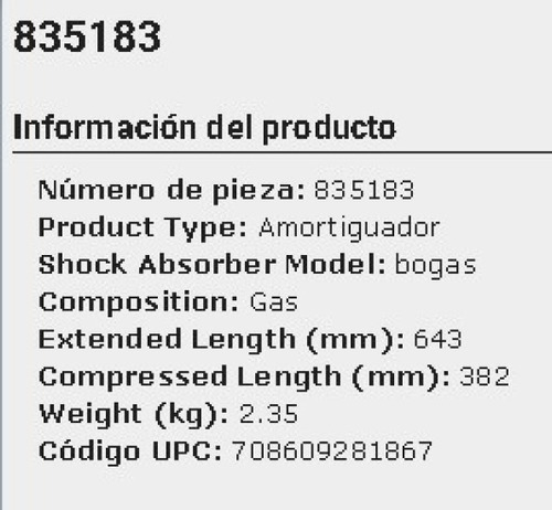 Amortiguador Trasero Ford Excursion 2000-2006 Foto 2