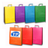 Bolsas De Cartón En Colores 31x33 De Regalo Pack X10 U