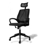 Silla Alta Ejecutiva Malla Negra Ergonómica Soporte Cabeza