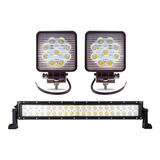 Barra 40 Led 120w + Faros Auxiliares 27w Tractor Cosechadora