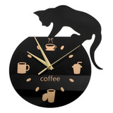 Reloj Abaodam Cat Kit Kitty Clocks The Original Coffee Black