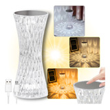 Lámpara Velador Led Recargable Usb Táctil Cristal Dimmer Bar