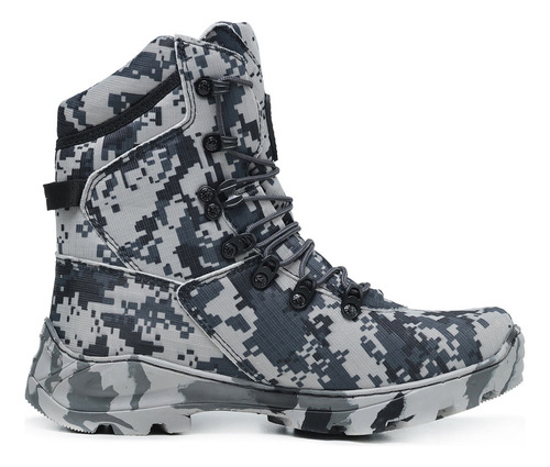 Bota Coturno Militar Acero Camuflado Digital Urbano Airsoft