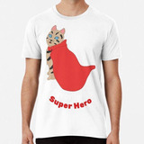 Remera Super Gato Con Capa Roja, Con La Frase, Mi Superhéroe