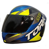 Mini Capacete Moto Pro Tork Edition Para Pet Cachorro Gato Cor Azul - Amarelo