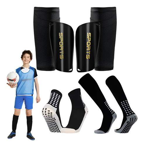 Kit Futbol Niños: Espinilleras, Fundas Y 2 Pares Calcetas