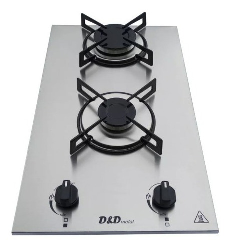 Fogão Cooktop 2 Bocas Automático * Tampo Em Inox Escovado