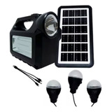 Kit Solar Portátil Panel +3 Lámparas Led + Linterna Premium