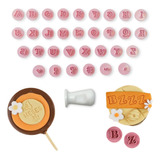 Kit Carimbo Marcador De Brigadeiro Alfabeto Letras Fofas 2cm