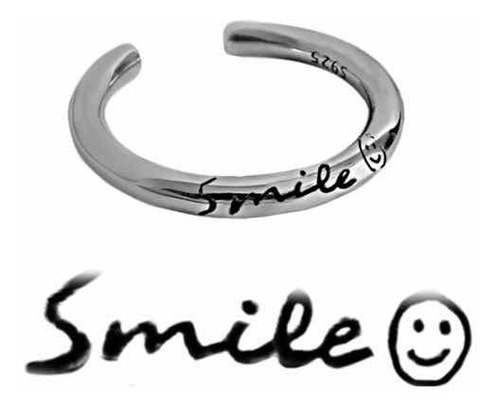 Anillo Minimalista Smile Sonríe Plata Sonrisa Luxury Style