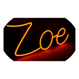 Cartel Zoe Neón Led Luminoso / Nombres/ Eventos / Cumpleaños