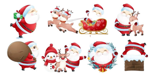 Kit Cliparts Papá Noel Navidad Imagenes Png Navideños #n114