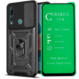 Funda Antichoque + Vidrio Ceramico Para Huawei Y9 Prime 2019