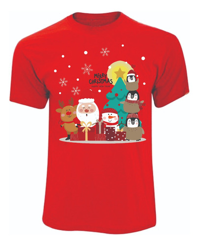Camisetas Navideñas Navidad Pinguinos Santa Papa Noel Reno