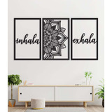 Cuadro Triptico Inhala/exhala Mandala Calado 90x50cm 