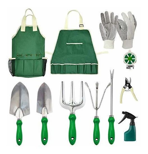 Kit De Jardineria 11 Piezas Bolso Organizador Y Mandil