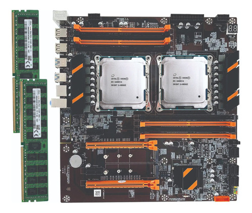 Kit X99 Xeon 2 Proc E5 2680 V4 + Placa Dual + 64gb Ddr4
