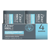 Pack X 4 Jabón En Barra Clean Comfort Men + Care Dove 90 G