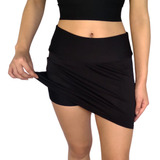 Short Saia Justo Cós Liso Fitness Suplex Pp Plus Size