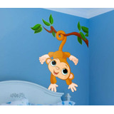 Vinil Decorativo Infantil Changuito En Rama Para Pared 