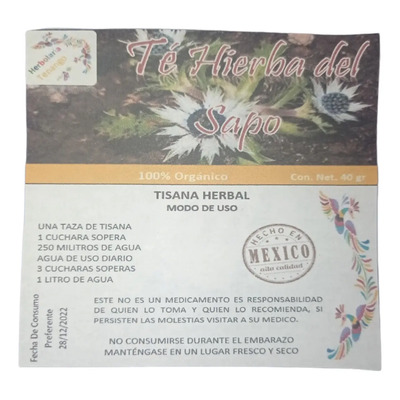 Té Hierba Del Sapo 40gr 100% Natural Productos Tenango | MercadoLibre
