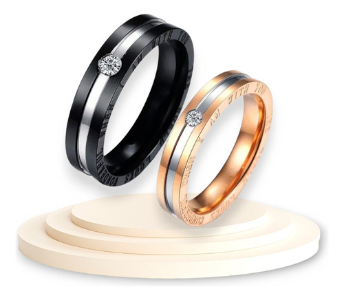 2 Anillos Wonderland De Promesa Para Novios Y Parejas