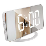 Reloj Despertador Digital Led Mini Espejo Con Función De Sno