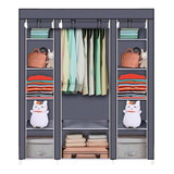 Closet Ropero Armable Grande Guardaropa Organizador Zapatera Color Gris