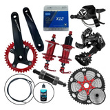 Kit Relação 12v Bike Mtb K7 11x52 Cubos + Corrente Pedivela