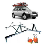 Rack Teto Escada Fiat Uno Todos 2 E 4 Pts + 2 Cintas Carga