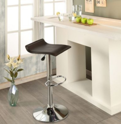 Silla Para Bar Chocolate Con Ajuste De Altura Giratoria. Ch