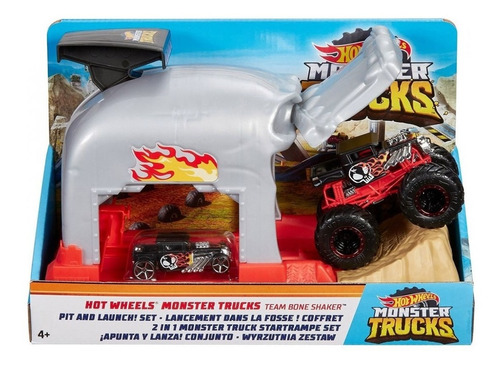 Pista Monster Trucks + Carro Lanzador Extremo Hot Wheels
