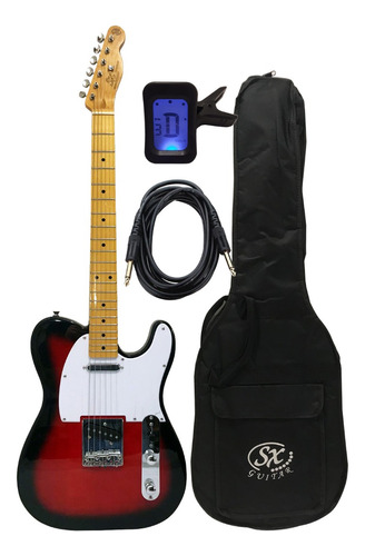  Guitarra Eléctrica Sx Telecaster + Funda Afinador Cable 