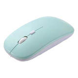 Mouse Gamer Silencioso 2.4g Wireless Bluetooth Recarregável Cor Silent 2.4g+bluetooth (versão Iluminada) Verde