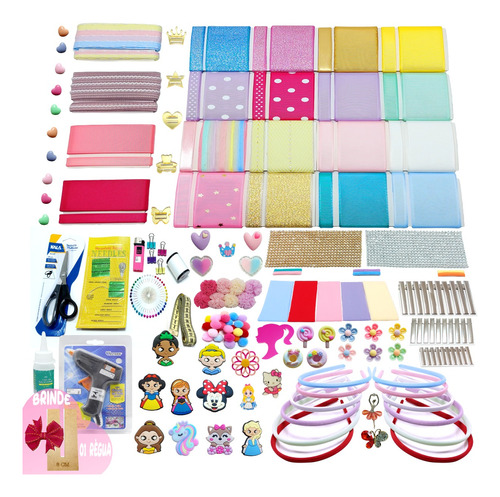 Kit Fita Cetim Iniciante Material Para Fazer Laços Tiaras 