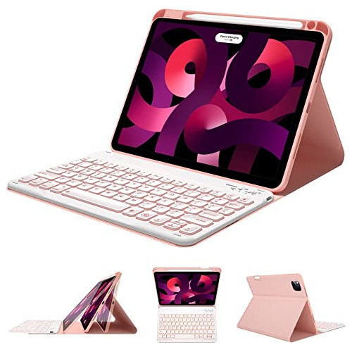 Funda Teclado Para iPad Air 5th/4th Pro 11 Pulgada Rosa Dora