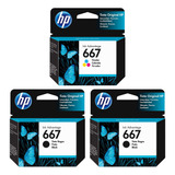 Kit Cartuchos Tinta Hp 667 Advantage 2 Negro + 1 Color 