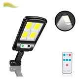 Lâmpada Refletor Solar Led Sensor C/ Controle 128 Cob Ip65