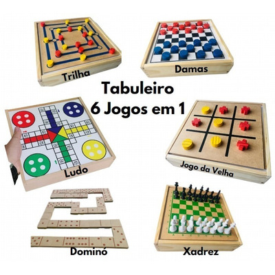 Tabuleiro Jogo de Dama e Xadrez Procopio - 24 peças