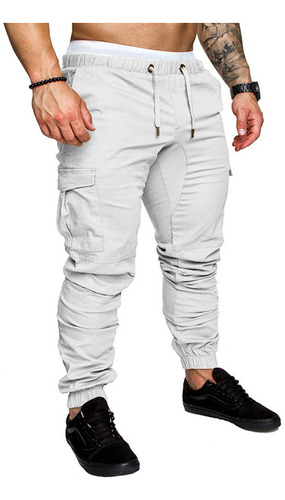 Pantalones De Chándal Tipo Cargo Con Cordón Para Hombre, Pan